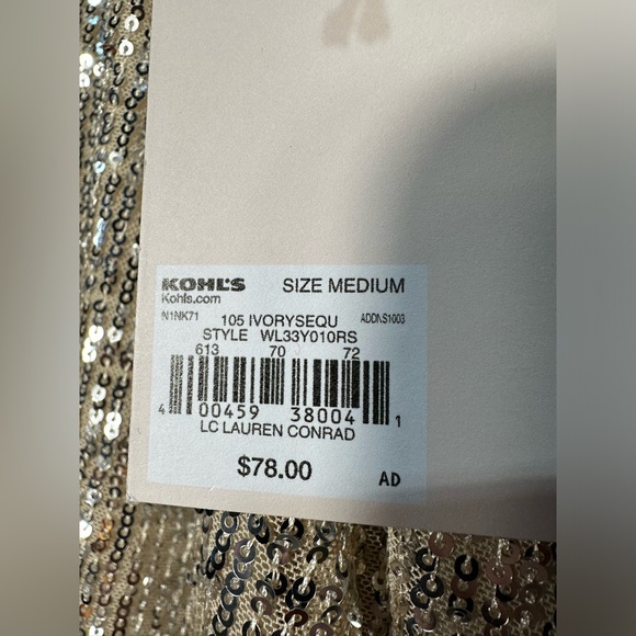 NWT LC Lauren Conrad Long Sleeve Sequined Mini Dress Size Medium - Picture 6 of 6